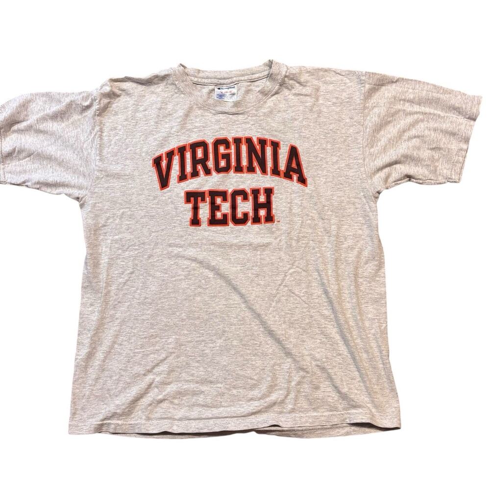 Champion Virginia Tech Spellout T-Shirt Youth XL Maroon Cotton Short Sleeve
